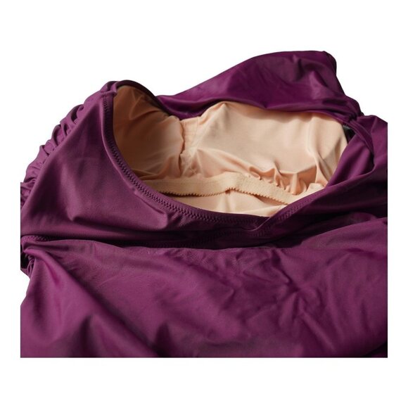 NWT Women's Purple Ruched One-shoulder One-piece Sz 16 - Picture 8 of 10